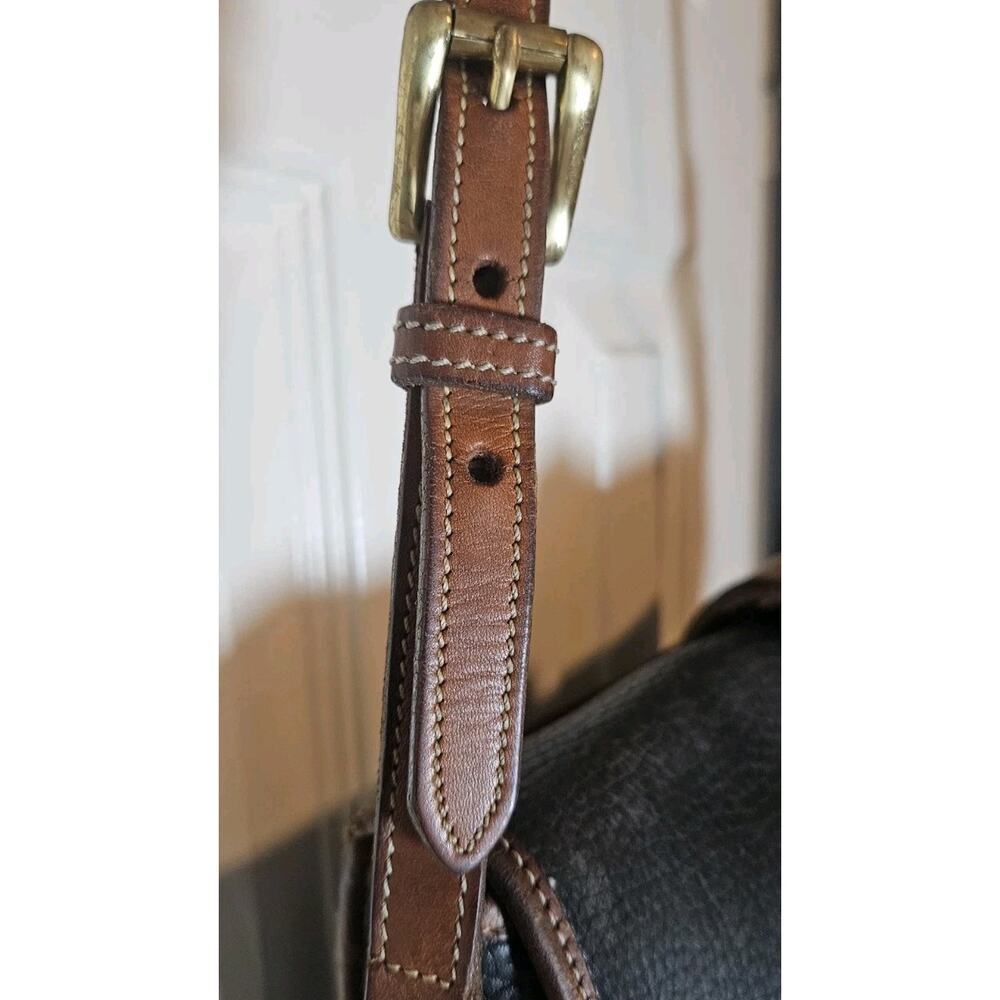 Dooney & Bourke Vintage Equestrian Shoulder Bag AWL Black & Brown 80s-90s - Picture 8 of 12